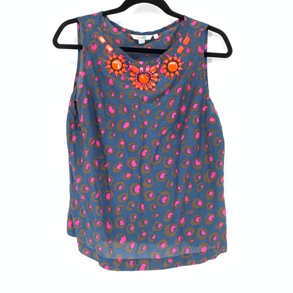 Boden Tops - Boden 10 Embellished Safari Spot Sleeveless Blouse